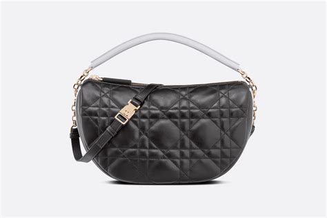 Medium Dior Vibe Hobo Bag Black Cannage Lambskin 